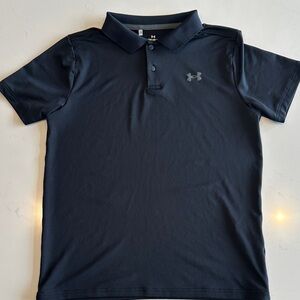 Under Armour Boy’s Black Performance Polo Large NWOT